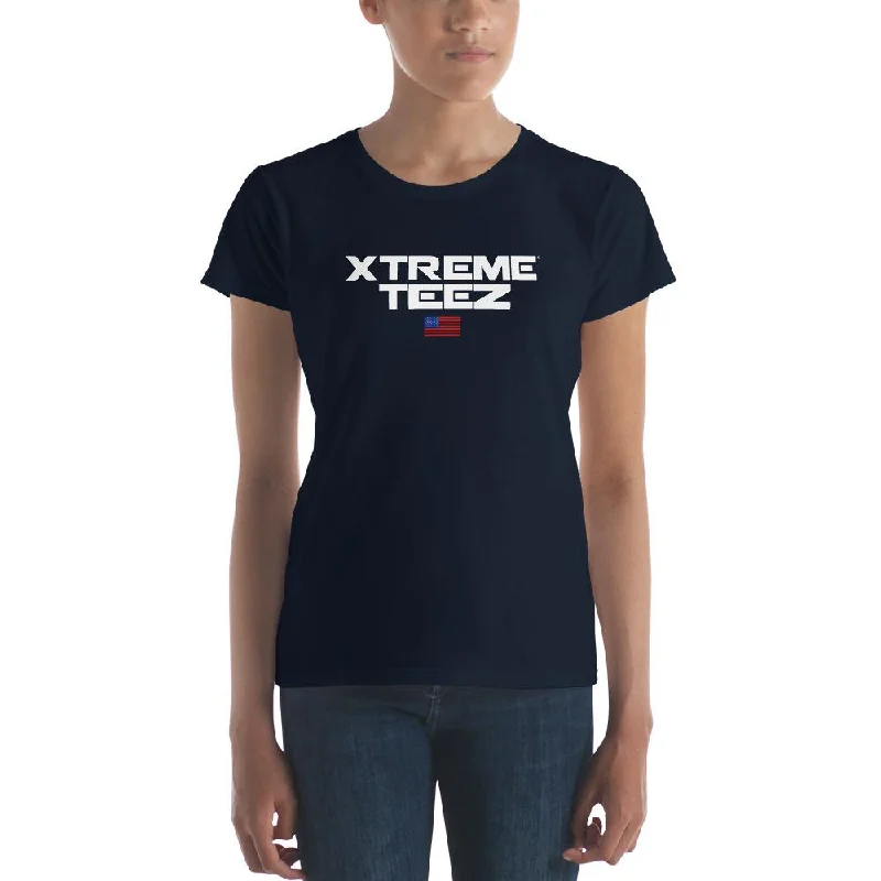 Xtreme Teez (Logo & Flag) Women's T-Shirt Oversized T-Shirt Spandex breathable