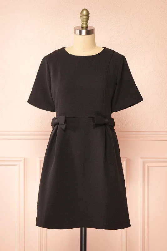 Vinisha | Short Black Dress w/ Bows