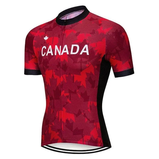 Canada Maple Leaf Cycling Jersey Organic Jersey Tee