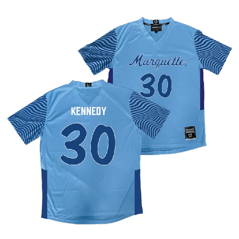 Championship Blue Marquette Women's Soccer Jersey - Aeryn Kennedy Cotton Jersey Tee