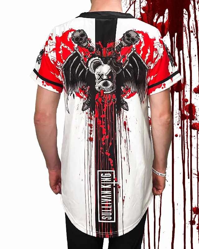 Sullivan King Spine Collector Baseball Jersey - White Turtle Neck Jersey Shirt