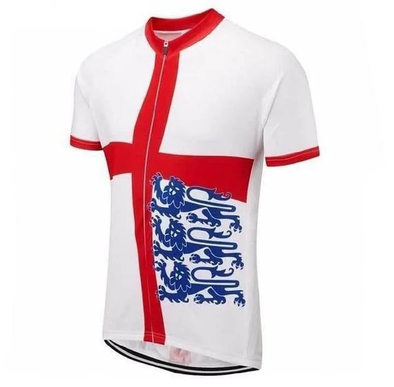 England Flag 3 Lions Cycling Jersey Polka Dot Jersey Shirt