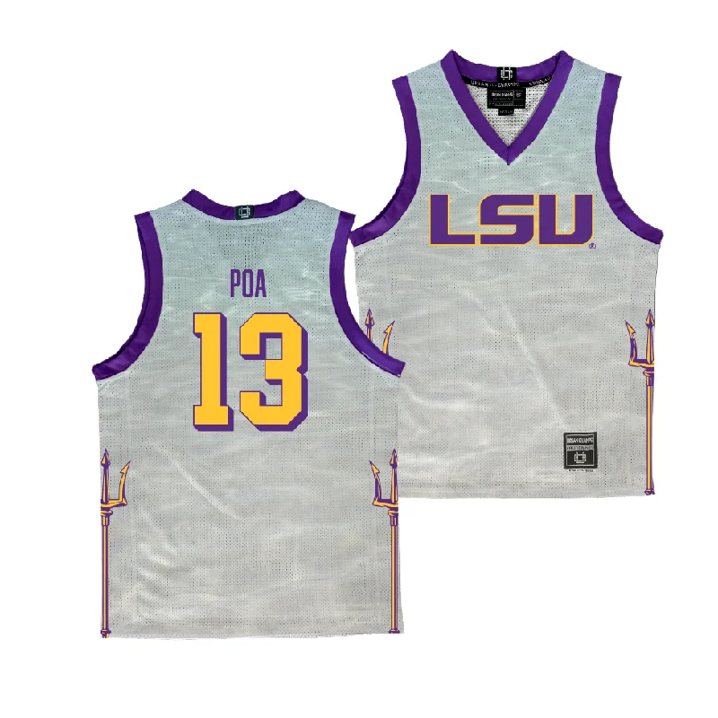 EXCLUSIVE: LSU Bahamas Women's Basketball Purple Jersey - Last-Tear Poa Pure White Jersey Tee