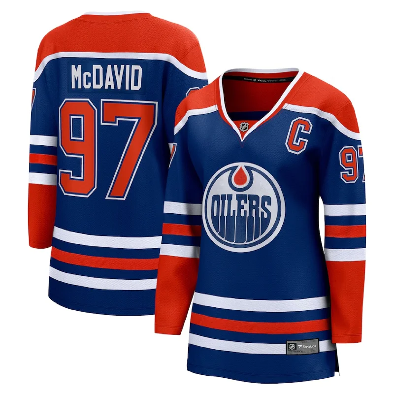 Fanatics Breakaway Womens Home Jersey - Edmonton Oilers - Connor McDavid Ribbed Jersey Tee