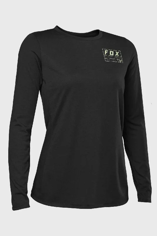 Fox Ranger Dri-Release Long Sleeve Womens Jersey - Black Dark Color Jersey Shirt