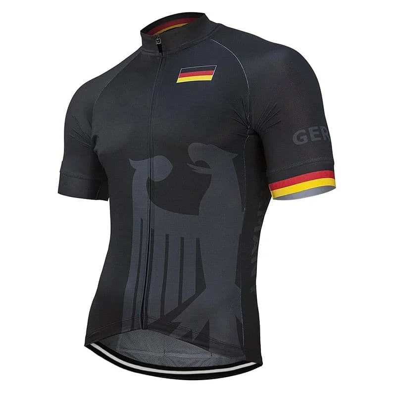 Germany Cycling Jersey (Black) Off Shoulder Jersey Top