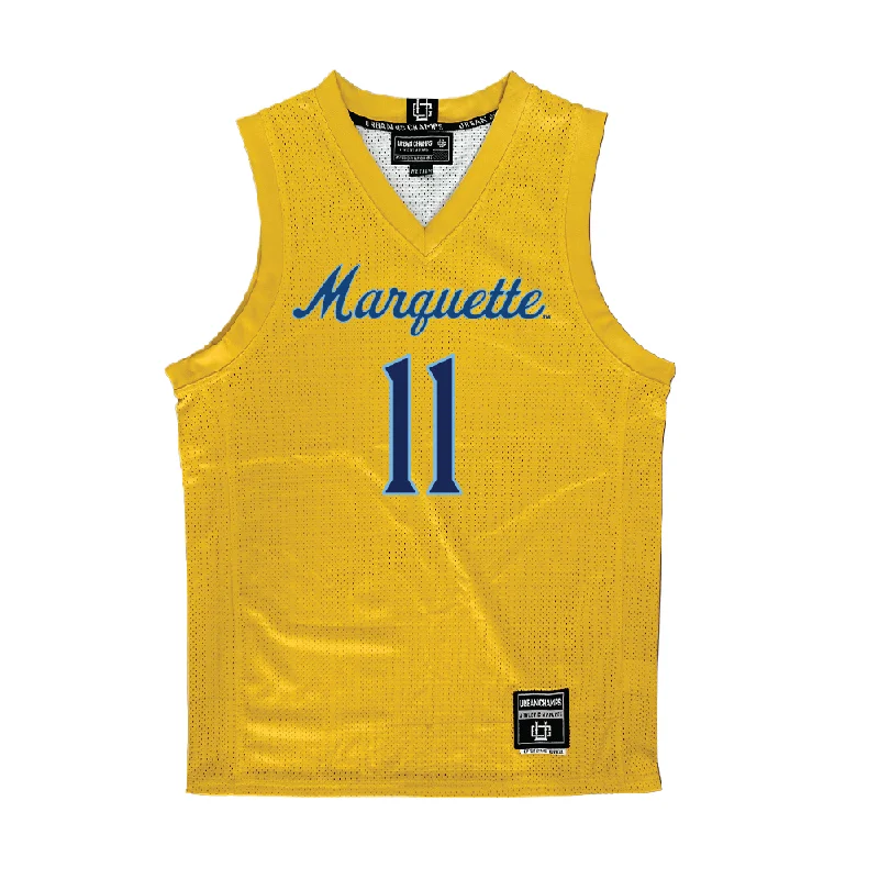 Gold Marquette Women's Basketball Jersey - Skylar Forbes Eco-Friendly Jersey Tee