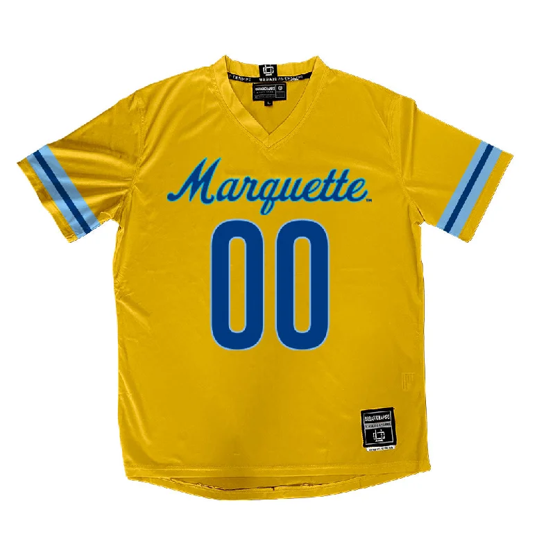 Gold Marquette Women's Lacrosse Jersey - Eileen Dooley Elegant Jersey Shirt