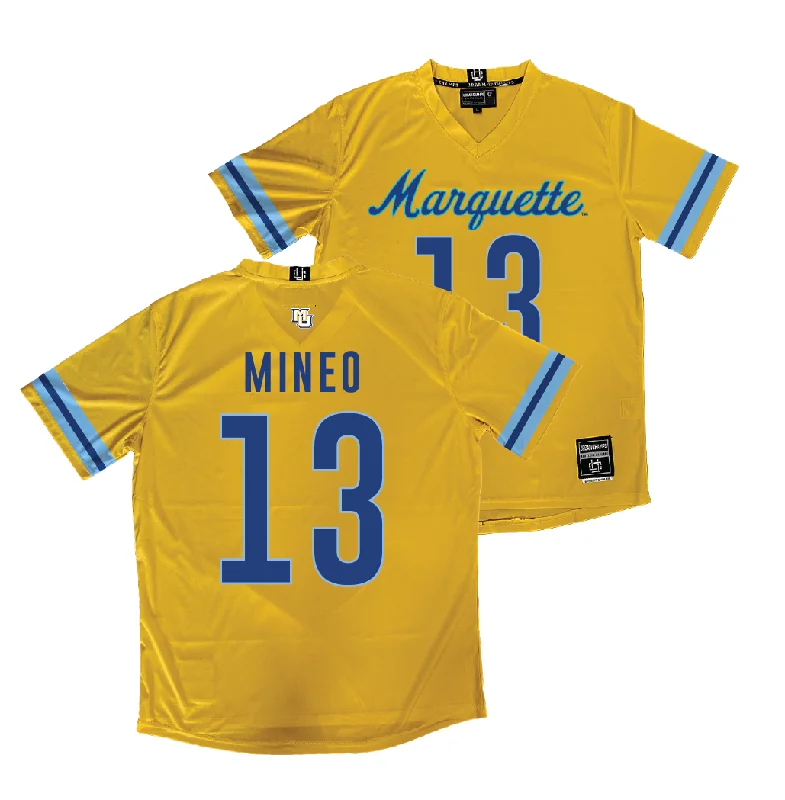 Gold Marquette Women's Lacrosse Jersey  - Lucy Mineo Organic Jersey Tee