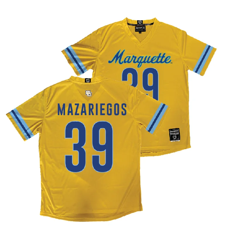 Gold Marquette Women's Lacrosse Jersey  - Sofia Grace Mazariegos Casual Jersey Blouse