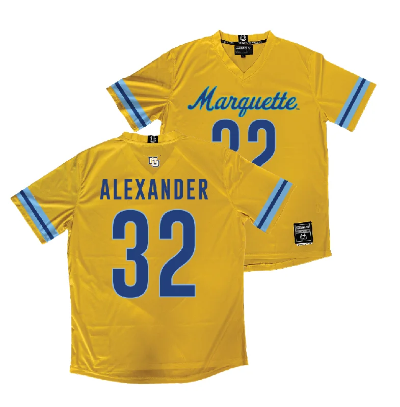 Gold Marquette Women's Lacrosse Jersey  - Taylor Alexander Spring Jersey Blouse