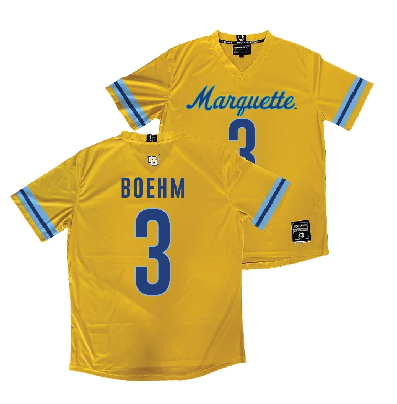 Gold Marquette Women's Lacrosse Jersey  - Tessa Boehm Recycled Jersey Tee