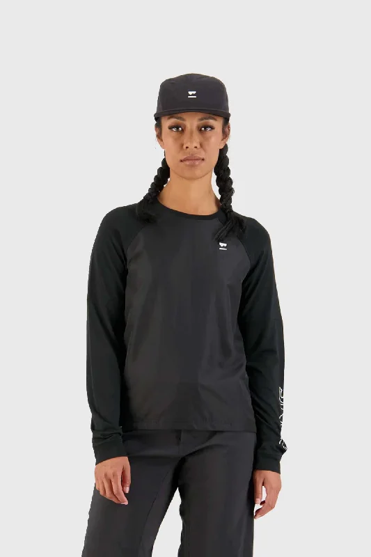 Mons Royale Womens Tarn Merino Shift Wind Jersey - Black Premium Jersey Tee