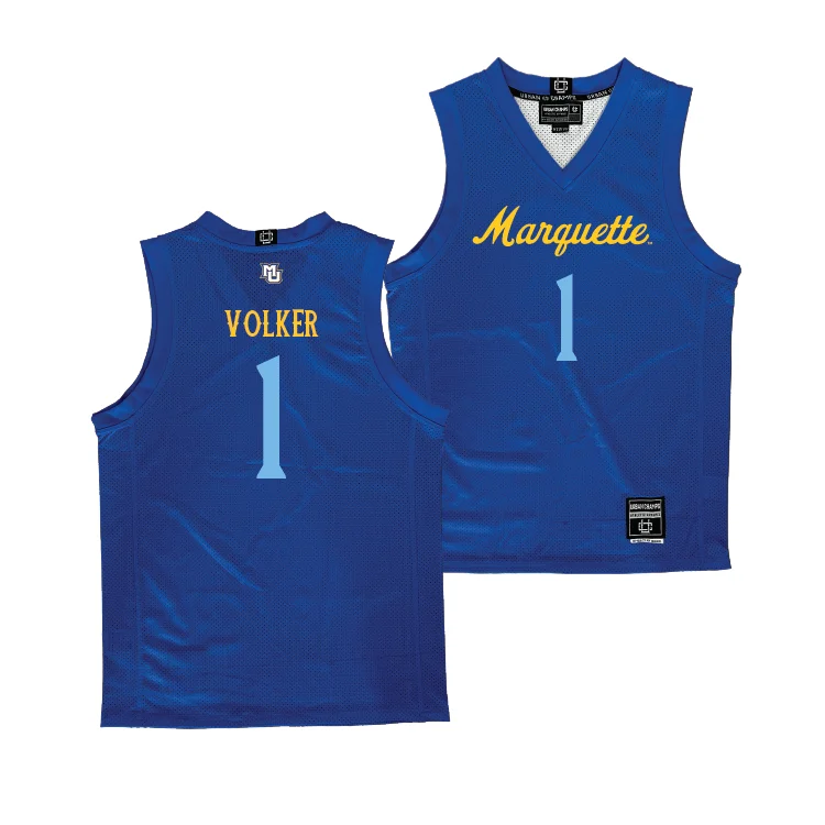 Navy Marquette Women's Basketball Jersey - Lee Volker Branded Jersey Tee