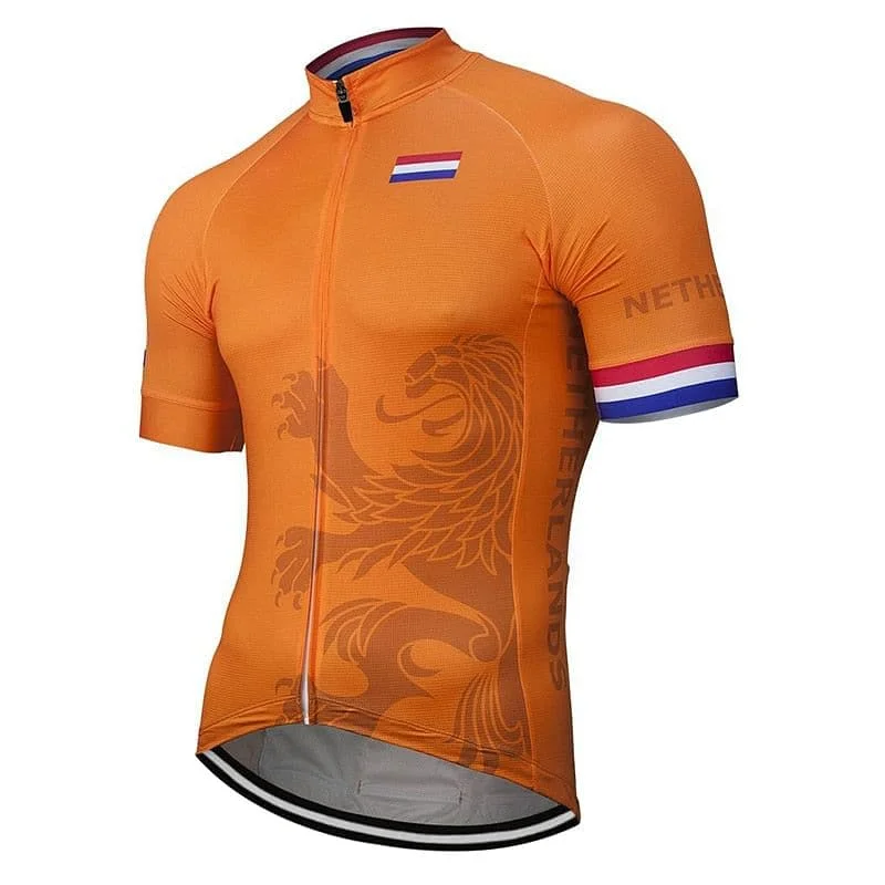 Netherlands Cycling Jersey Burgundy Jersey Tee