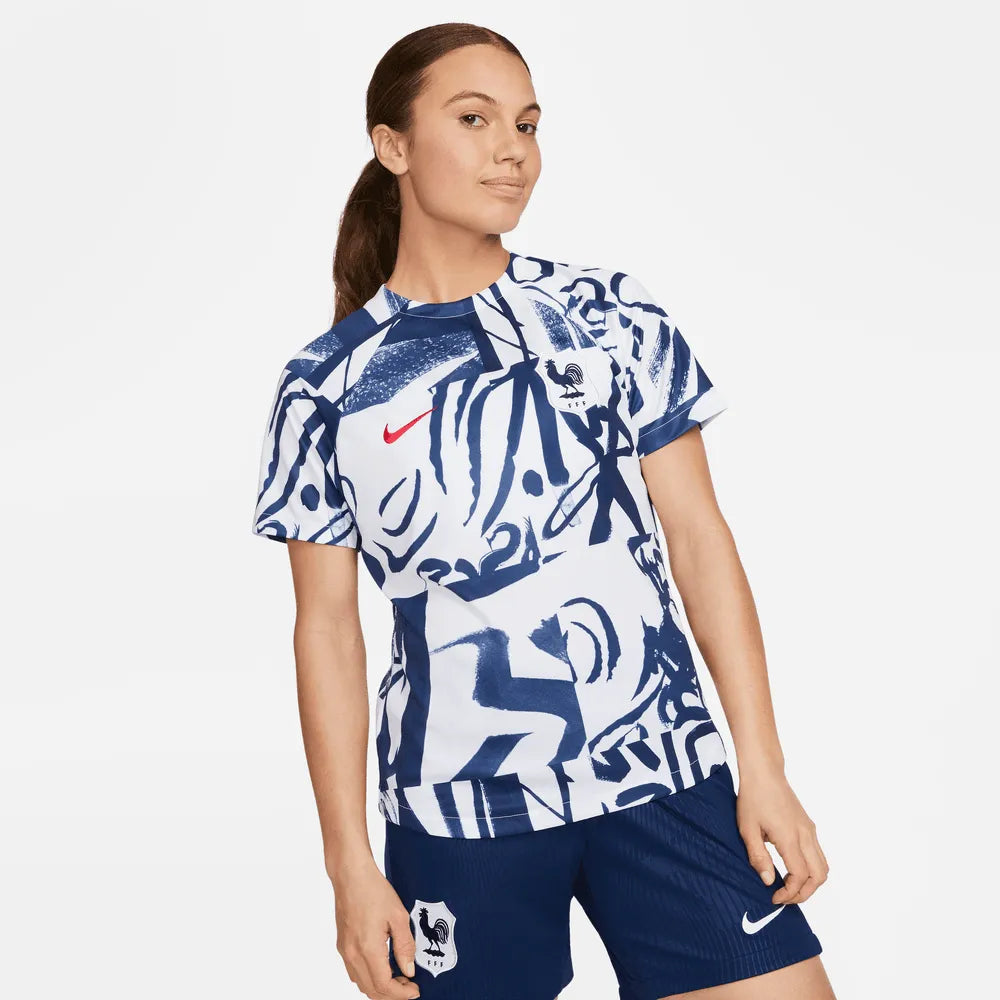 Nike 2023 France Womens Pre-Match Jersey Cream Jersey Tee