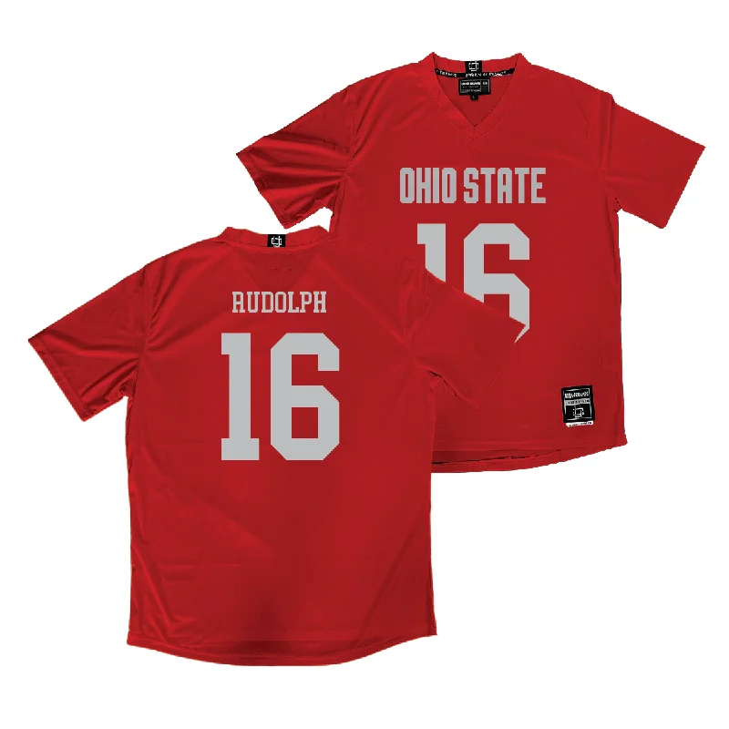 Ohio State Women's Lacrosse Red Jersey - Audrey Rudolph Boat Neck Jersey Shirt