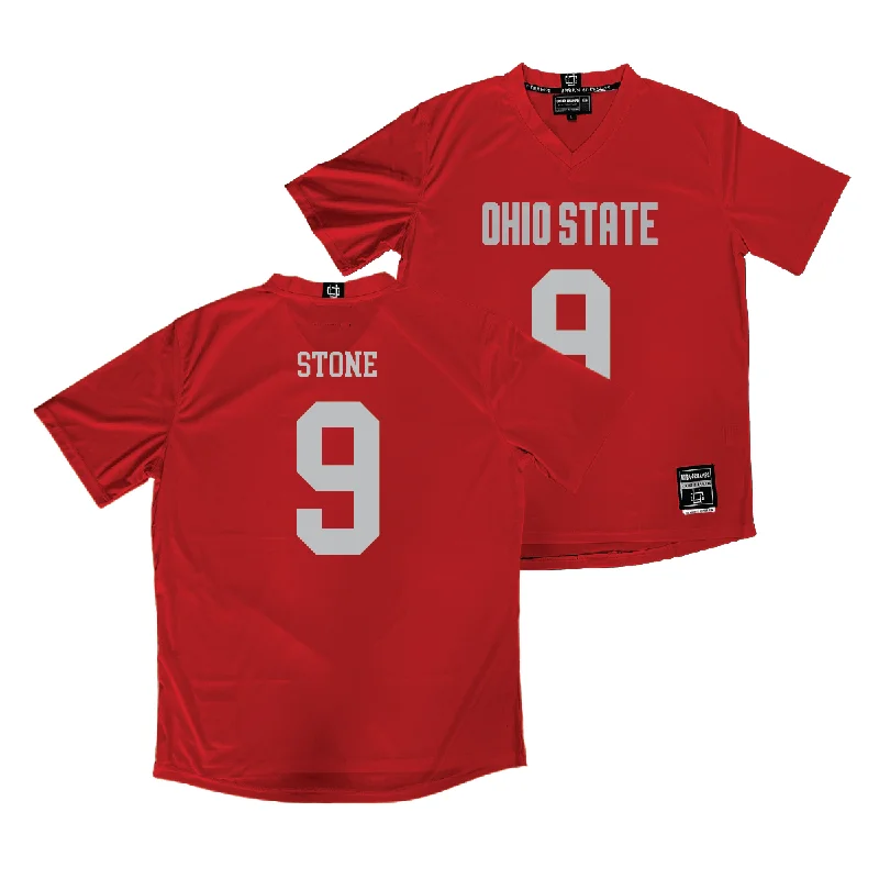 Ohio State Women's Lacrosse Red Jersey - Kampbell Stone Boat Neck Jersey Shirt