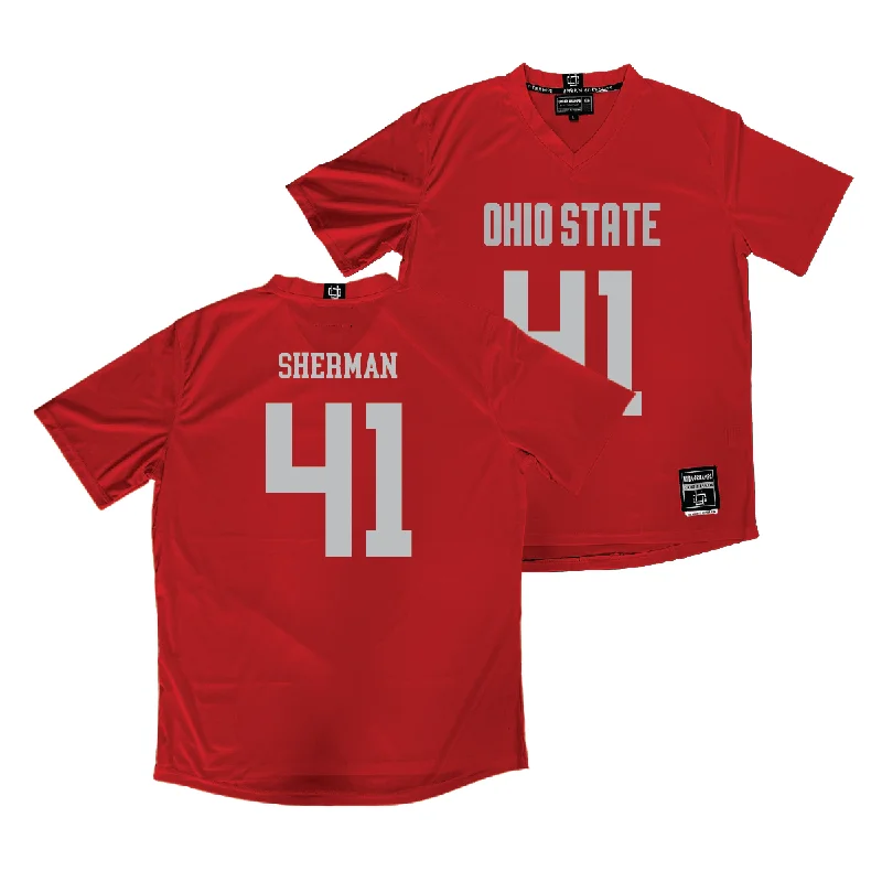 Ohio State Women's Lacrosse Red Jersey - Lilli Sherman Silk Jersey Blouse