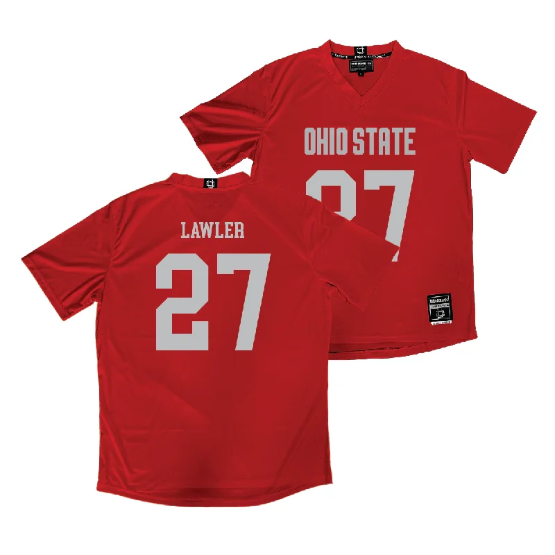 Ohio State Women's Lacrosse Red Jersey - Margaret Lawler Dark Color Jersey Shirt
