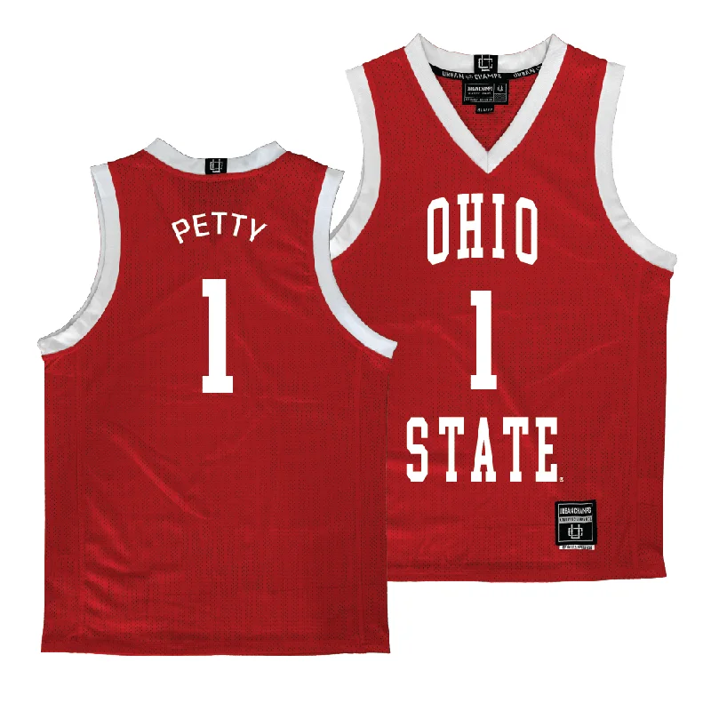 Ohio State Women's Red Basketball Jersey  - Ajae Petty Short Sleeve Jersey Top