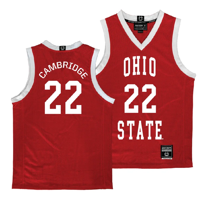 Ohio State Women's Red Basketball Jersey  - Jaloni Cambridge Daily Wear Jersey Tee