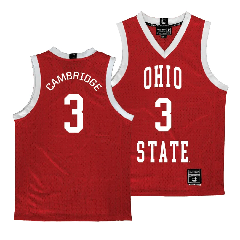 Ohio State Women's Red Basketball Jersey - Kennedy Cambridge Minimalist Jersey Tee