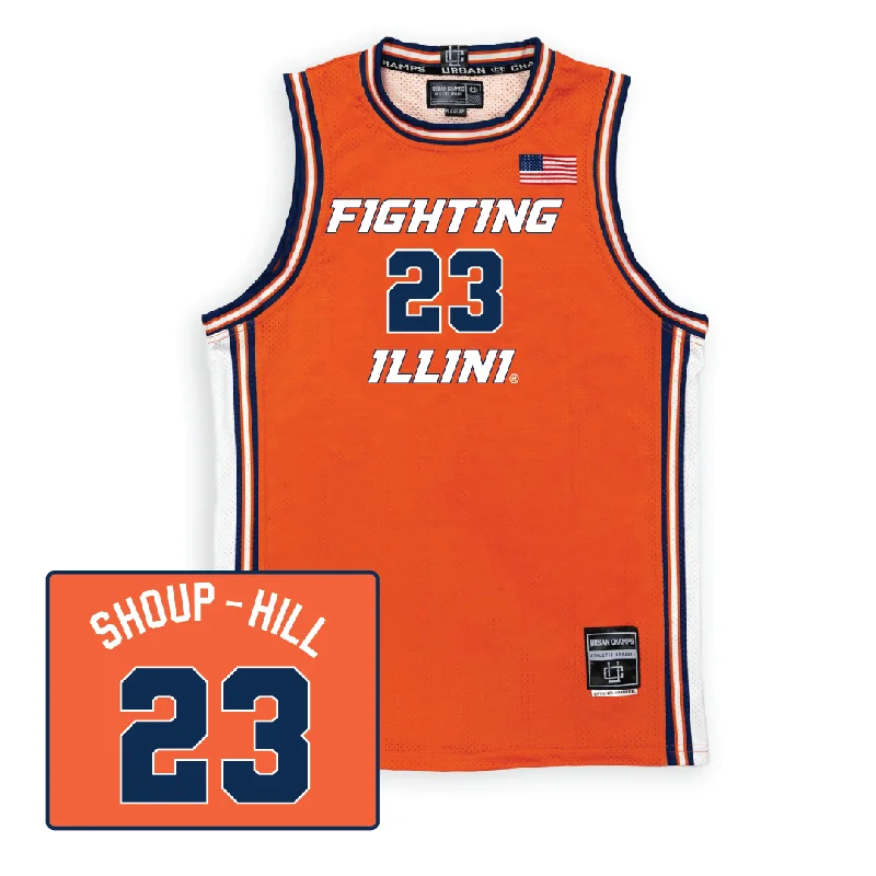 Orange Women's Basketball Fighting Illini Jersey - Brynn Shoup-Hill #23 Mustard Yellow Jersey Tee