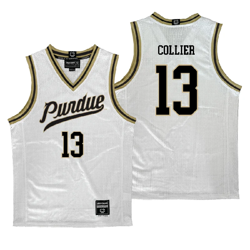 Purdue Women's Basketball White Jersey   - Ella Collier Striped Jersey Top