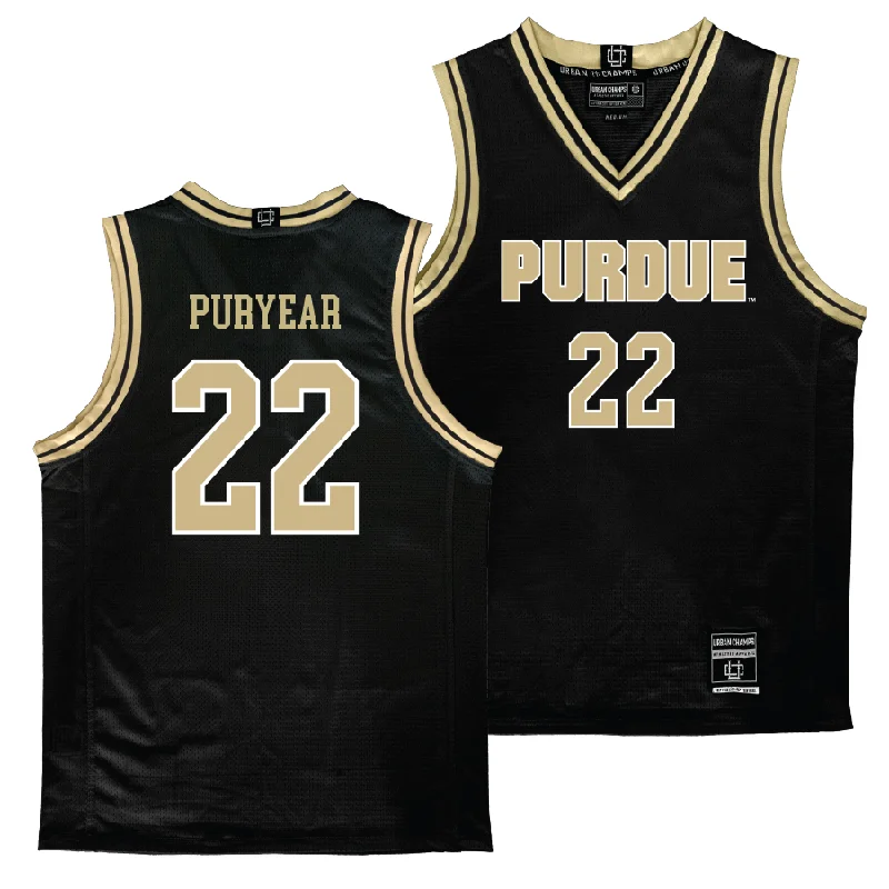 Purdue Women's Black Basketball Jersey    - Kendall Puryear Polo Neck Jersey Top