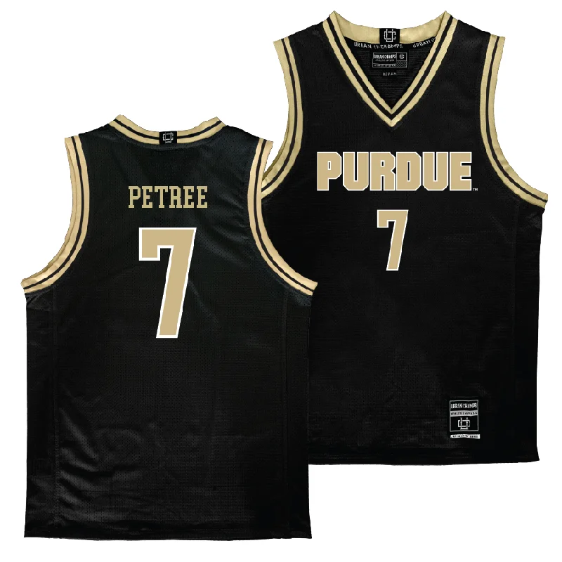 Purdue Women's Black Basketball Jersey    - Mahrianna Petree Patterned Jersey Tee