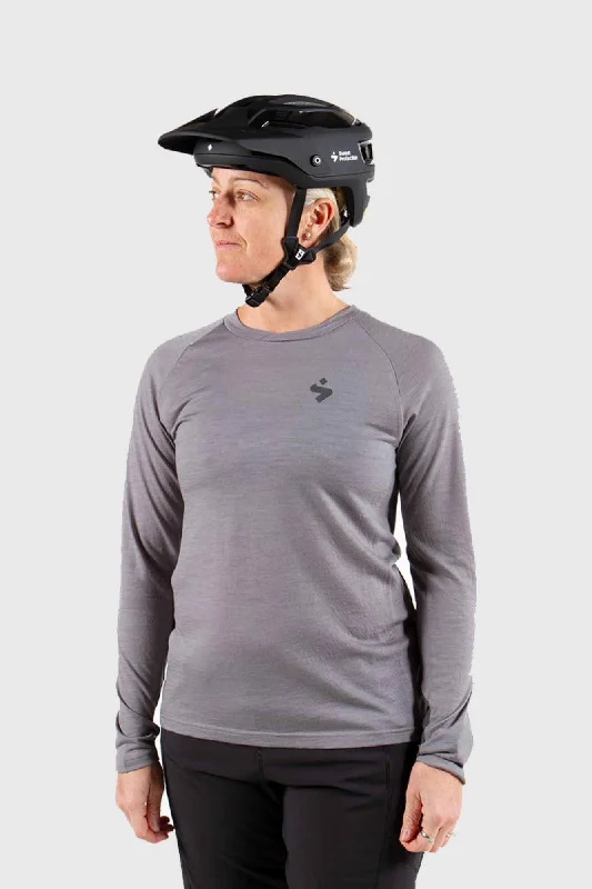 Sweet Protection Womens Hunter LS Merino Jersey 2021 - Light Grey Beige Jersey Tee