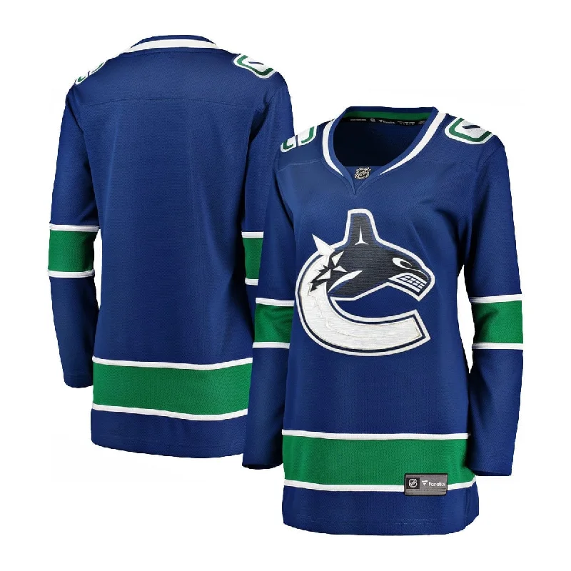 Vancouver Canucks Home Fanatics Premier Breakaway Womens Jersey Navy Blue Jersey Tee