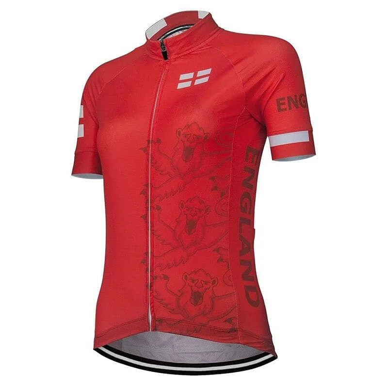 Women's England Cycling Jersey Sustainable Jersey Tee