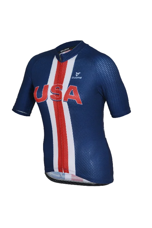 Silver Race Jersey - USA Cycling V Neck Jersey Blouse